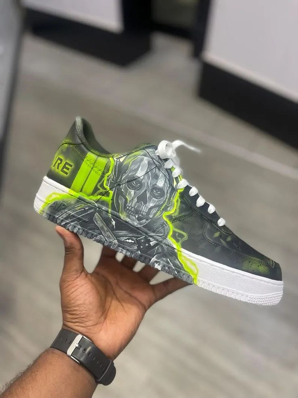 کتونی نایک ایرفورس کاستوم طرحcall of duty ghoset