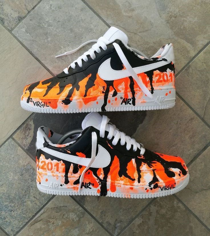 کتونی نایک ایرفورس کاستوم طرح آبرنگی