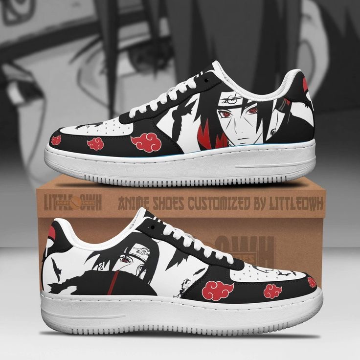 کتونی نایک ایرفورس کاستوم طرح انیمه ناروتو ایتاچی