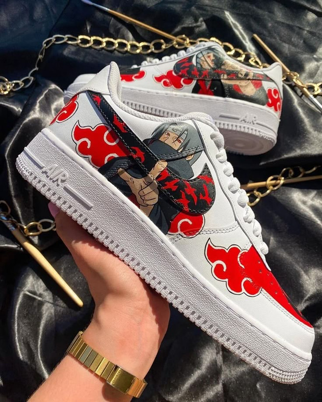 کتونی نایک ایرفورس کاستوم طرح انیمه ناروتو ایتاچی