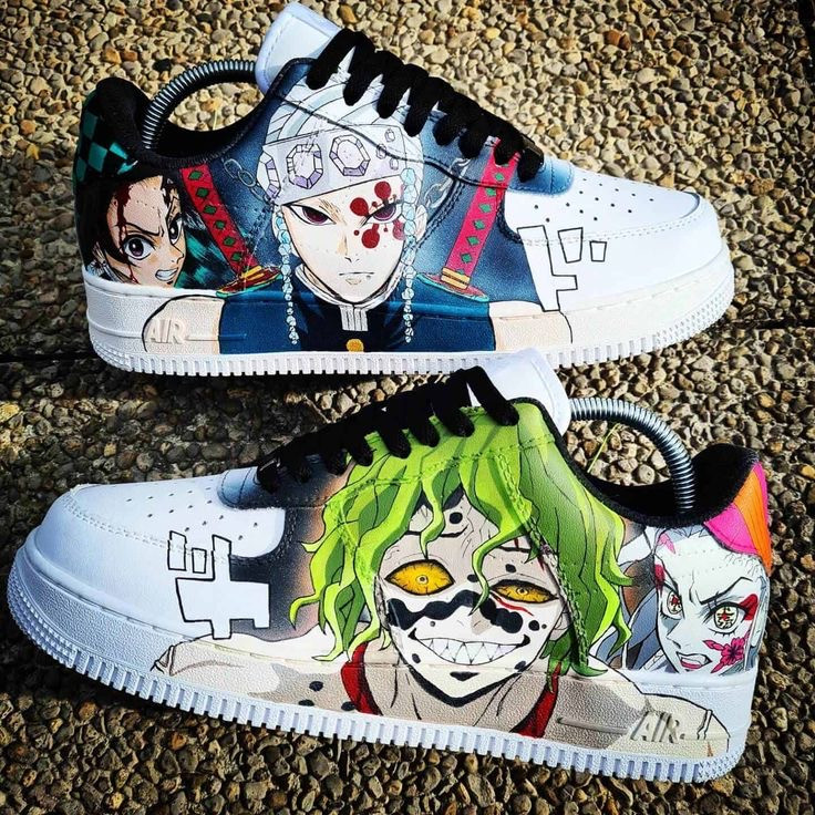 کتونی نایک ایرفورس کاستوم طرح انیمه demon slayer