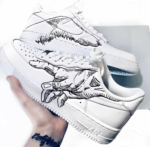 کتونی نایک ای فورس کاستوم طرح آدم و سگ